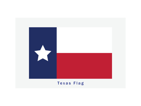 Texas State Flag Vector &ndash; Official Lone Star Flag Waving Isolated on White Background