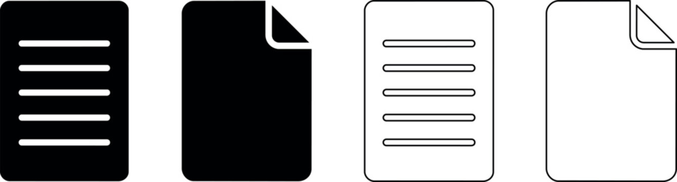 Set of document icons representing different file types and formats