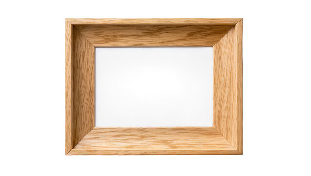 Rectangular wooden picture frame with blank white insert