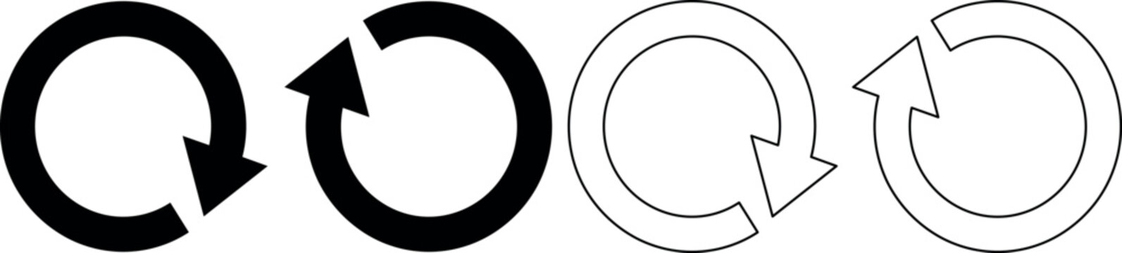 Set of circular arrow icons representing refresh, reload, and repeat actions