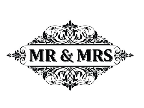 Elegant mr mrs wedding monogram
