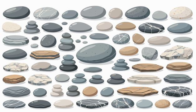 Natural River Pebble Stone Rock Boulder Mineral Graphic Palette 
