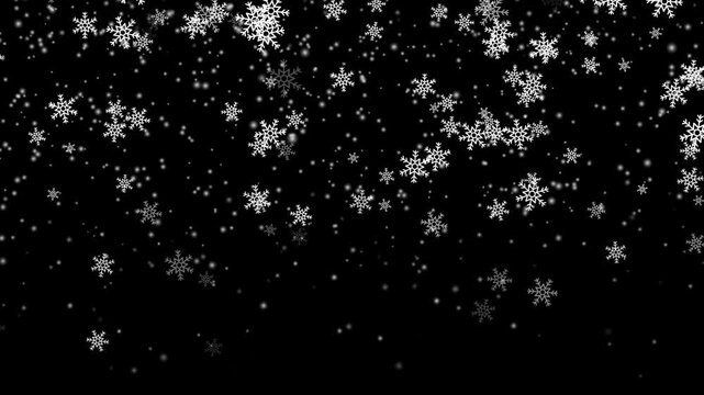 winter snow flakes overlay background particles, Animated realistic detailed very small snow flakes slowly falling,
Snowflakes snowing 2D objects animation. Snowfall new year.