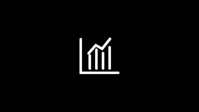 Animation graphics business growth icon. Business charts. Clean White background icon 4 k video...