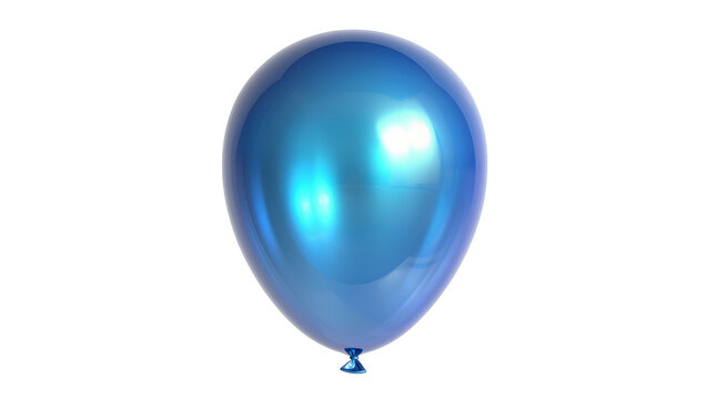 Shiny blue balloon with reflective surface