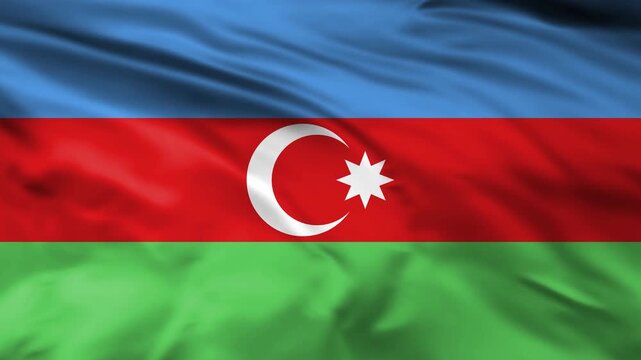 azerbaijan flag waving background loopable 4k, realistic azerbaijani flag animation loop with alpha channel.