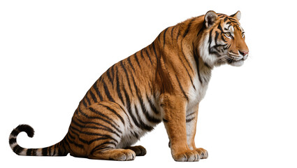Bengal tiger sitting profile view © darietta