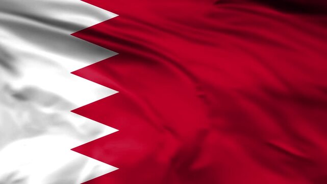 national flag of bahrain waving in wind 4k loopable, bahrain flag waving background.