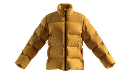 Yellow Puffer Jacket with Zipper and Pockets © Hannah