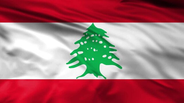 lebanon national flag waving in wind 4k loopable, lebanon flag animation loop with alpha channel.