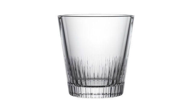 Clear glass tumbler with vertical etched lines
