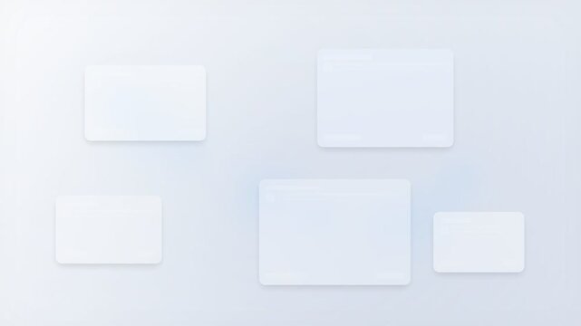 Minimalist white cards on soft blue background