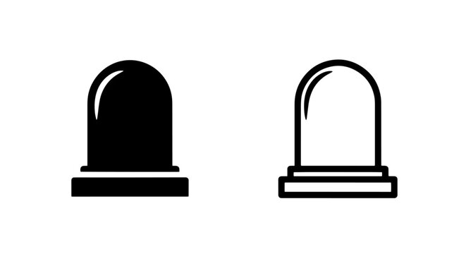 Plain headstone gravestone minimalist icon set with headstone