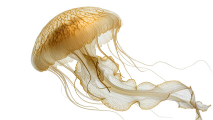 Translucent jellyfish with delicate tentacles floating © Niklas