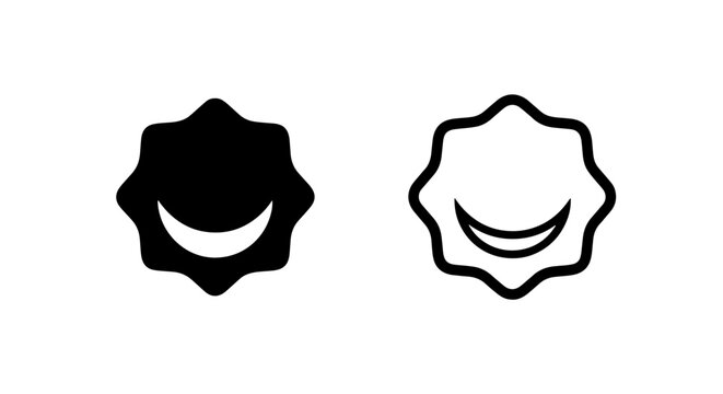 Sun and moon weather icon set in black and white style