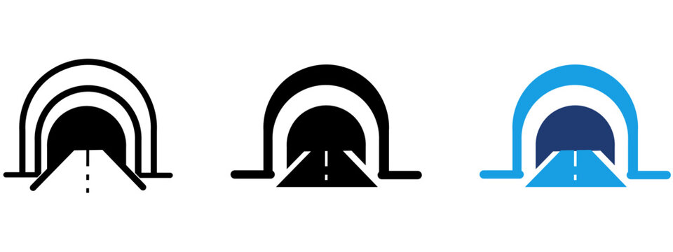 Road Tunnel Stroke icon collections. Containing Underpass, Highway, Subway, Civil Engineering and more icons.
