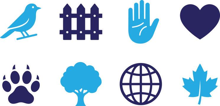 Blue and White Globe Icon Set with Global Earth Internet Communication and World Vector Symbols Illustration Design Collection