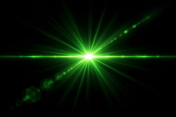 Fototapeta premium Green Starburst Lens Flare Light Effect