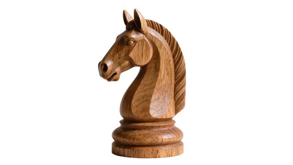 Wooden chess knight piece with detailed carving © Niklas