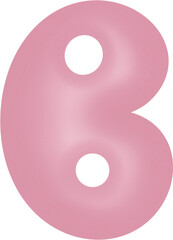 Pink 3D Bubble Letter B, Glossy Alphabet Typography Isolated © Nadia