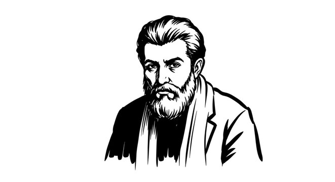 Portrait of a man with a beard and mustache wearing a coat fgh 88 ai