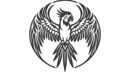 Black and white cockatoo bird illustration. © Asep