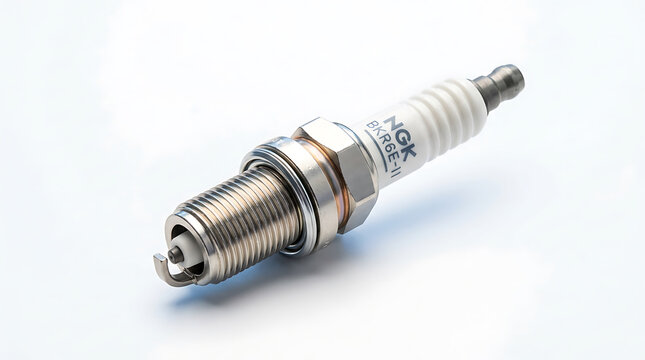 N G K B K R6 E I spark plug on white background BKR6E II