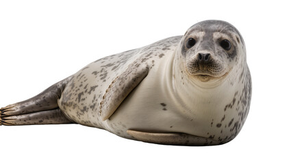 Harbor seal with grey spotted fur lying down © Motruc