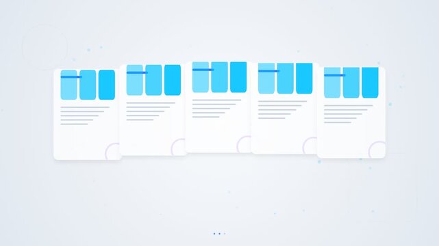 Process diagram with flowchart steps and blue accents