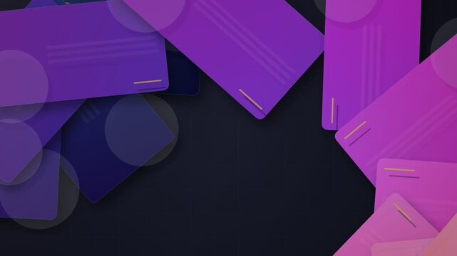 Abstract geometric shapes in vibrant purple and magenta