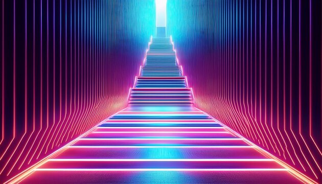 neon stairway to the future