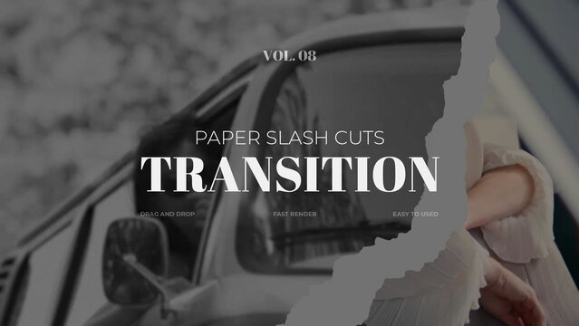 Paper Slash Cuts Transition / Horizontal / Part 08