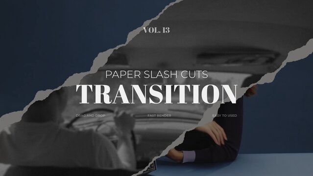 Paper Slash Cuts Transition / Horizontal / Part 13