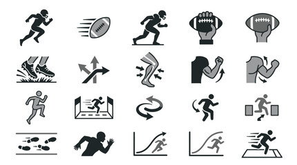 Obraz premium Black and white sports icons set.