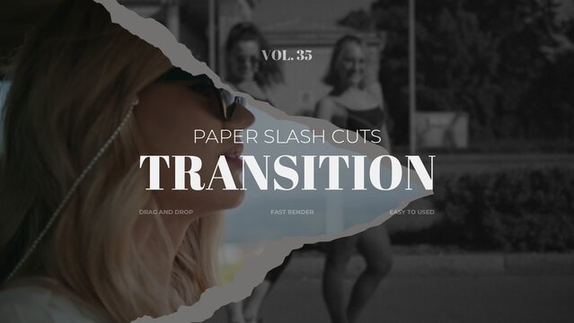 Paper Slash Cuts Transition / Horizontal / Part 35