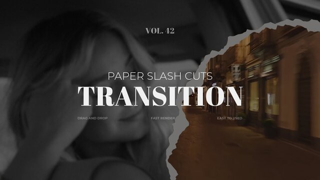 Paper Slash Cuts Transition / Horizontal / Part 42