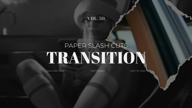 Paper Slash Cuts Transition / Horizontal / Part 50