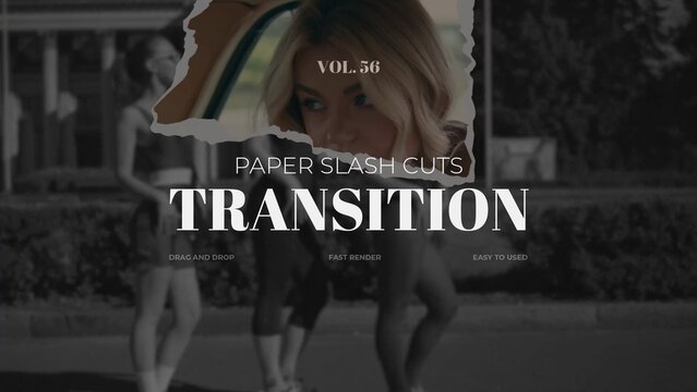 Paper Slash Cuts Transition / Horizontal / Part 56