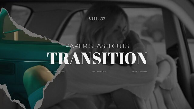 Paper Slash Cuts Transition / Horizontal / Part 57