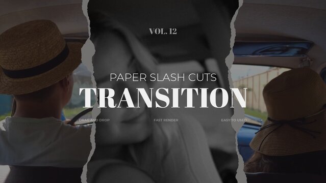 Paper Slash Cuts Transition / Horizontal / Part 12