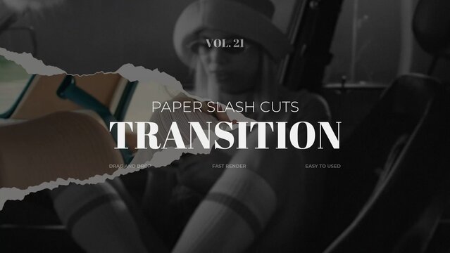 Paper Slash Cuts Transition / Horizontal / Part 21