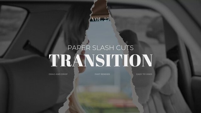 Paper Slash Cuts Transition / Horizontal / Part 25