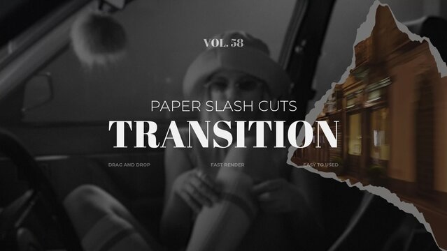 Paper Slash Cuts Transition / Horizontal / Part 58