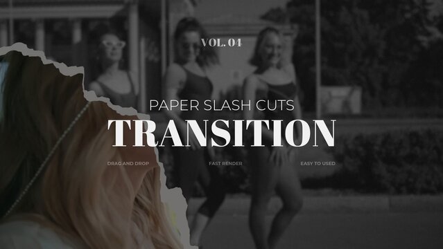 Paper Slash Cuts Transition / Horizontal / Part 04