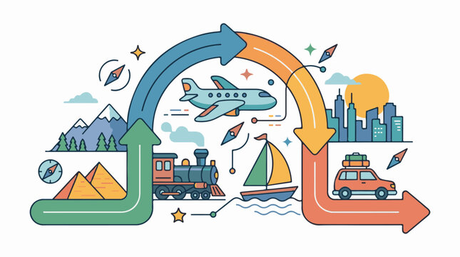 Diverse modes of travel connect different environments and destinations