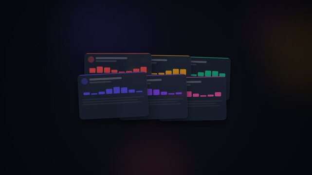 Dark abstract folder icon with blue digital display