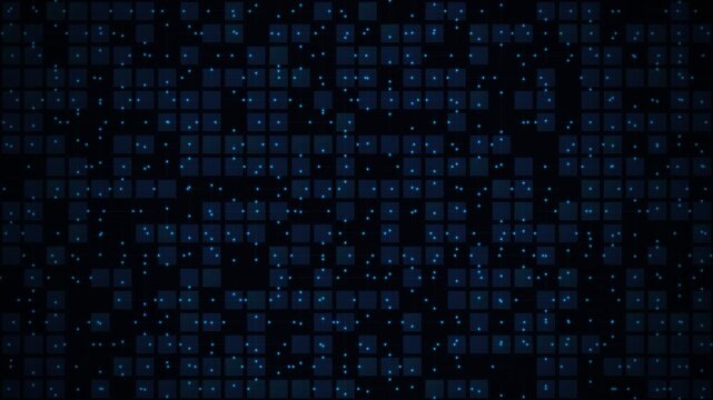 Dark digital matrix background with blue binary code