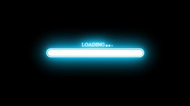 Cyberpunk Neon Progress Bar Animation Featuring Smooth Loading and Processing Effect