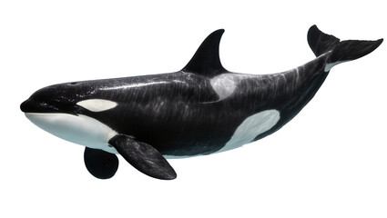 Orca whale swimming, black and white marine mammal © Alaric