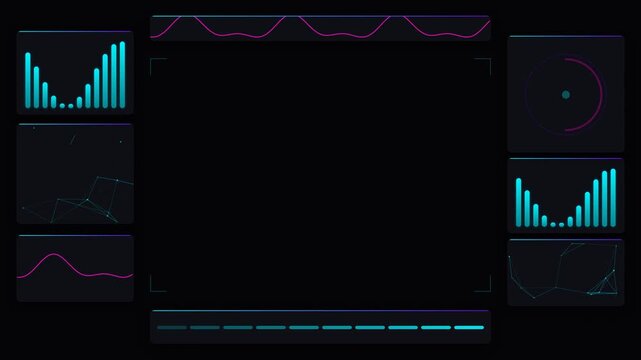 Digital data visualization interface with histograms and graphs